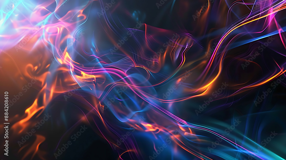 Obraz premium Neon Symphony: Abstract Energy Flow