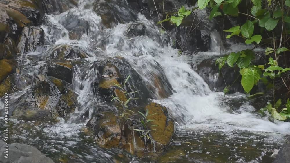 water flowing from waterfall in forest at Jetkod-Pongkonsao travel location on Thailand water flowing from waterfall in forest at Jetkod-Pongkonsao travel location on Thailand