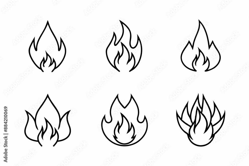 fire line icon, fire line art vector set
fire line icon, fire line art vector set