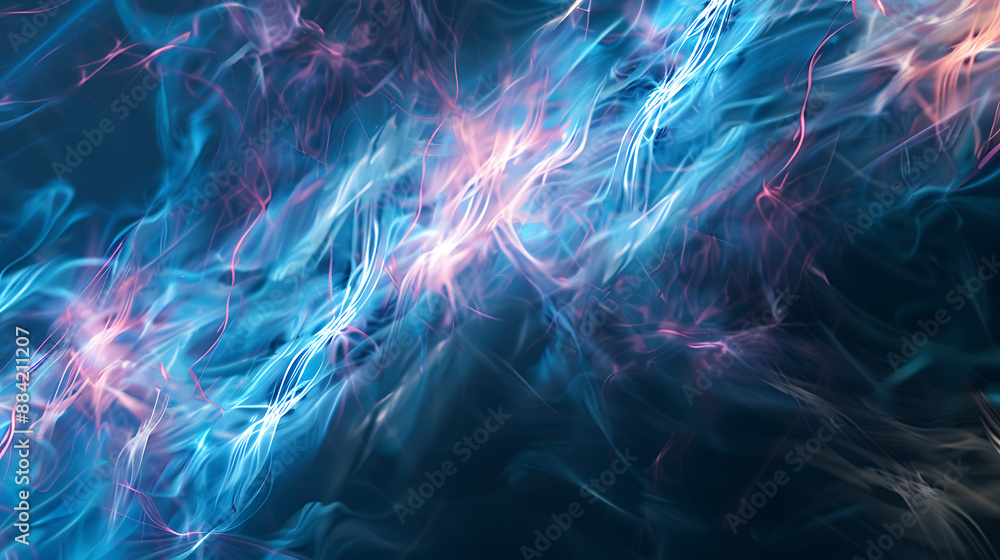 Celestial Aurora: Abstract Blue and Pink Light Flow Celestial Aurora: Abstract Blue and Pink Light Flow