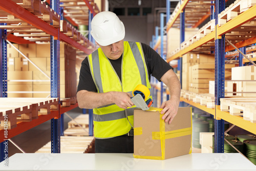Man works as packer in ware...
