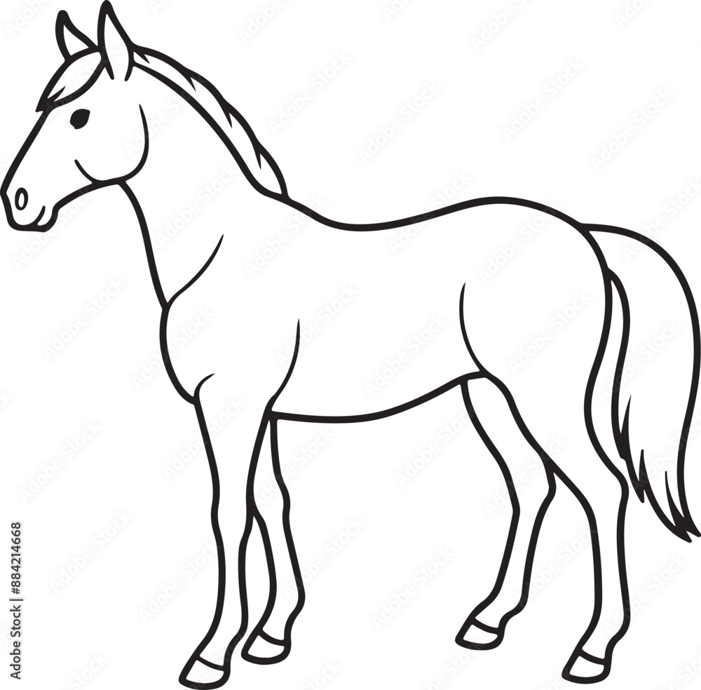 black and white vector outlines of jumping horse black and white vector outlines of jumping horse