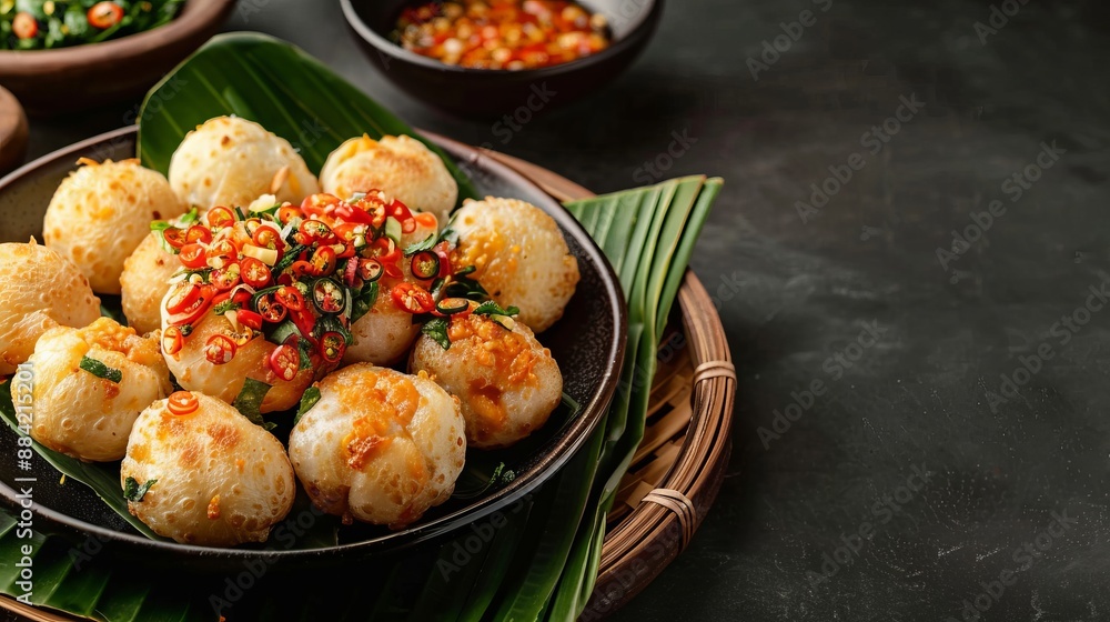 indonesian food cireng with copy space indonesian food cireng with copy space