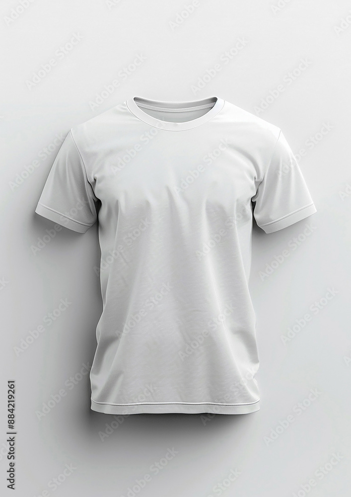 T-shirt mockup on white background in 3D render, for branding purposes T-shirt mockup on white background in 3D render, for branding purposes