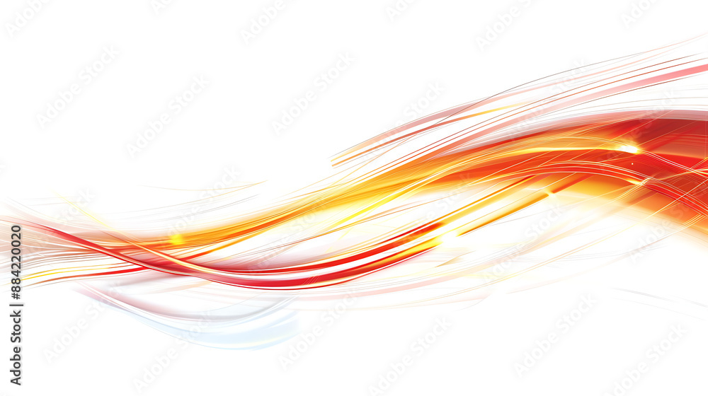 Radiant Flow: Red and Yellow Light Stream Vector Art