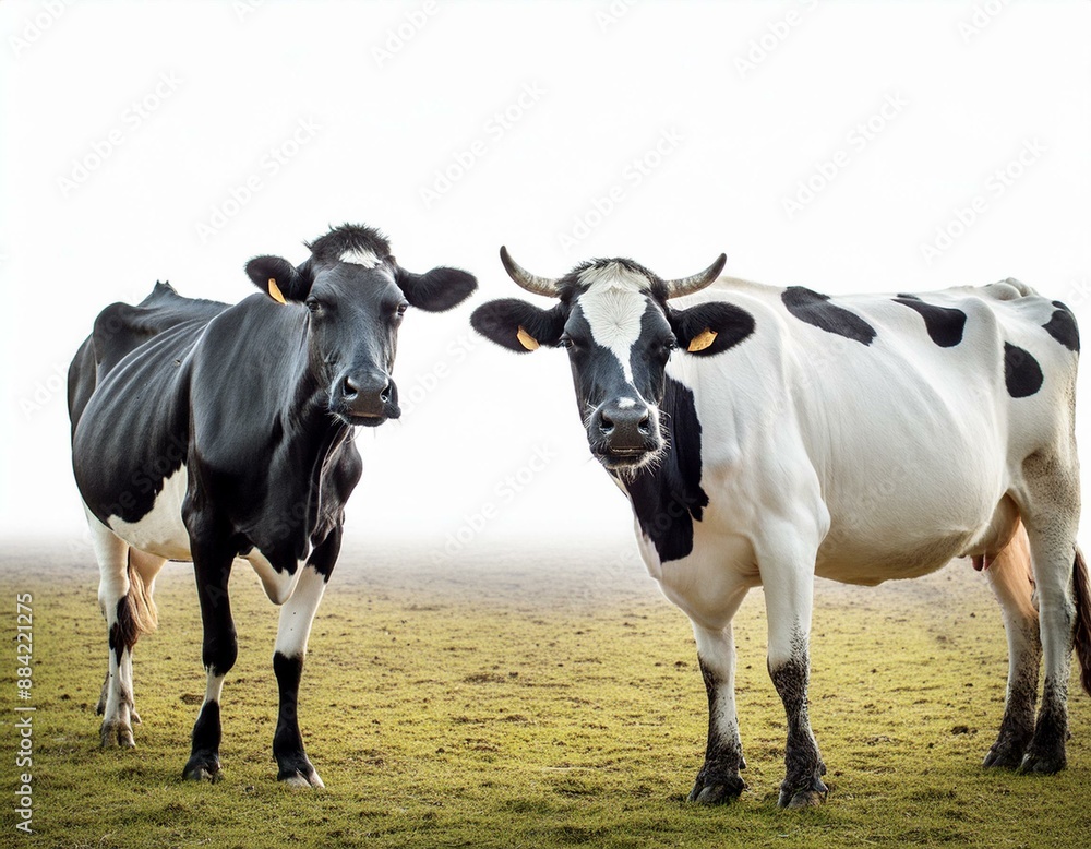 white and black cow isolated on white white and black cow isolated on white