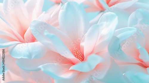   A close-up of pink and white flowers surrounded by green foliage, captured in sharp focus and detail © Sonya
