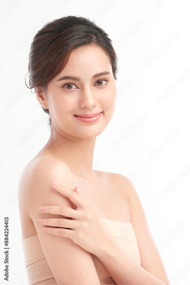 Beautiful young asian woman with clean fresh skin on white background, Face care, Facial treatment, Cosmetology, beauty and spa, Asian women portrait. Beautiful young asian woman with clean fresh skin on white background, Face care, Facial treatment, Cosmetology, beauty and spa, Asian women portrait.