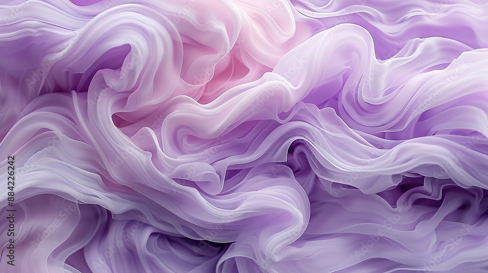 Obraz premium A painting featuring swirling purple and white hues against a backdrop of pink and purple, with a lighter pink center