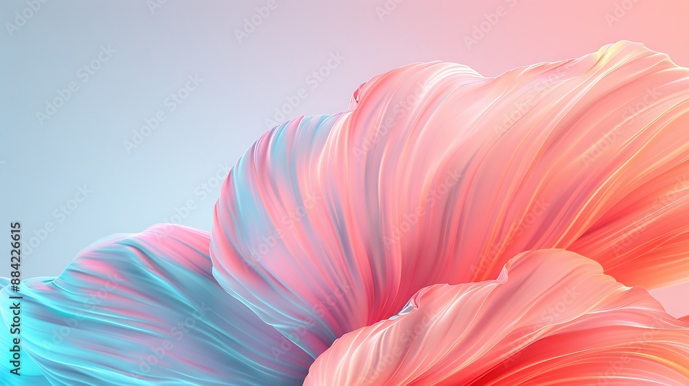A close-up of a pink and blue flower against a light blue background A close-up of a pink and blue flower against a light blue background