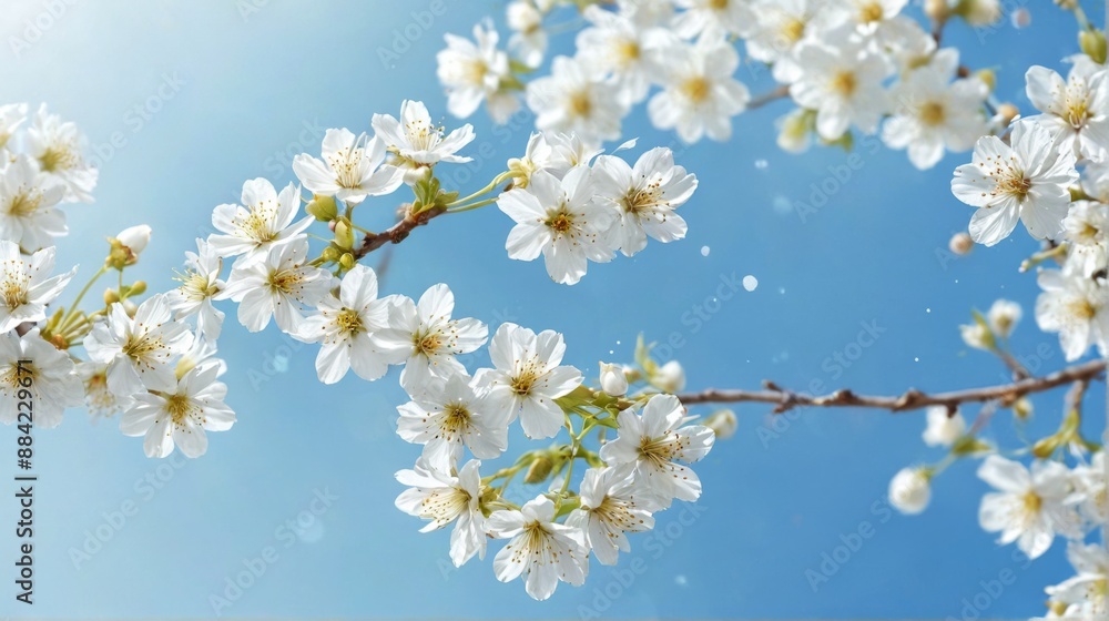 beautiful illustration branch white cherry blossom flowers again beautiful illustration branch white cherry blossom flowers again