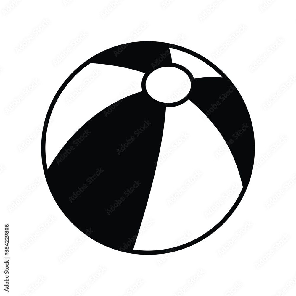 beach ball glyph icon with white background vector stock illustration beach ball glyph icon with white background vector stock illustration