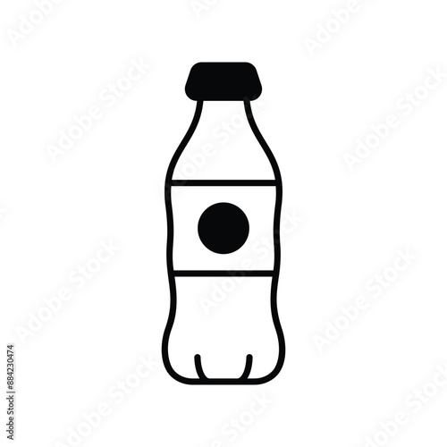 cola glyph icon with white background vector stock illustration