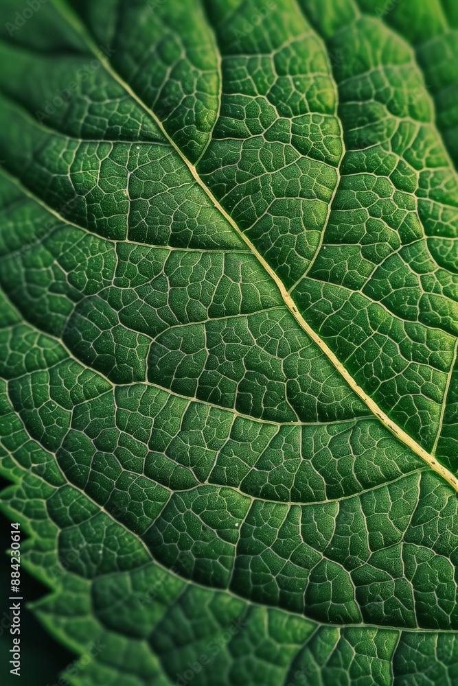 Extreme close up of the intricate veins of a single green leaf Extreme close up of the intricate veins of a single green leaf