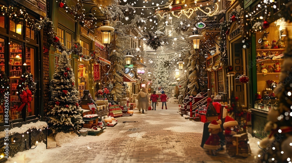 Snowy Christmas Street Scene Snowy Christmas Street Scene