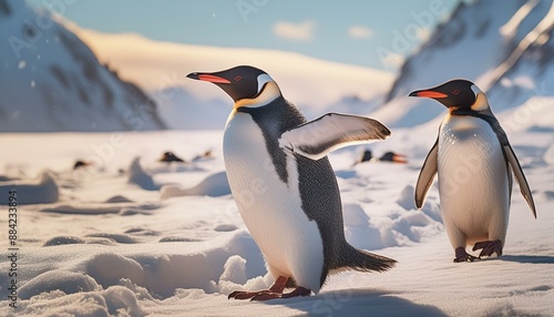 king penguins on the rocks bird, antarctica, animal, penguins, king penguin, king, wildlife, cold, falkland islands, snow