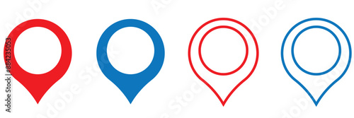 Set of map pin location icons. Modern map markers .Vector illustration on a white background.