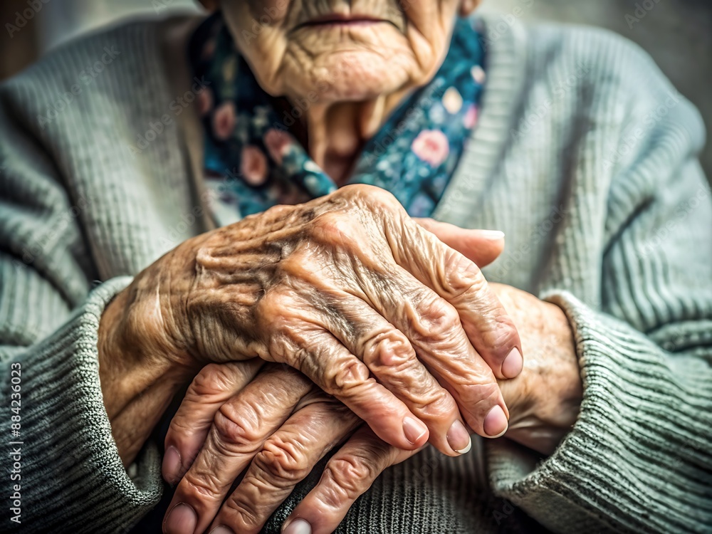 Fototapeta premium Elderly Hands Close Up.