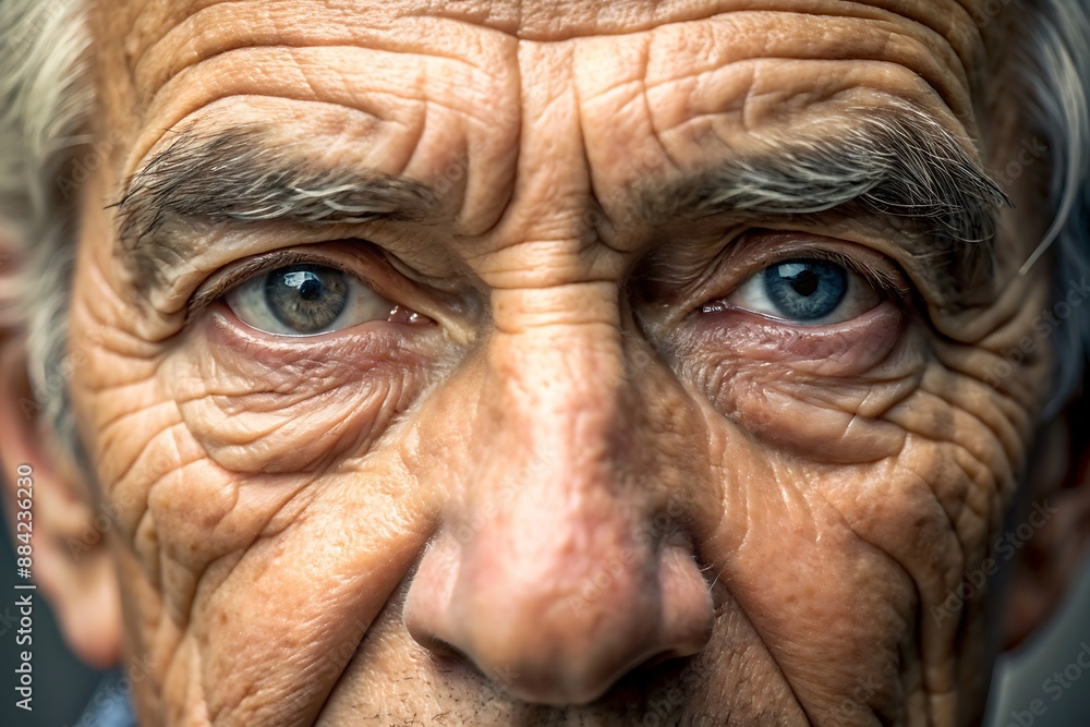 Closeup of an Elderly Man's Face. Closeup of an Elderly Man's Face.