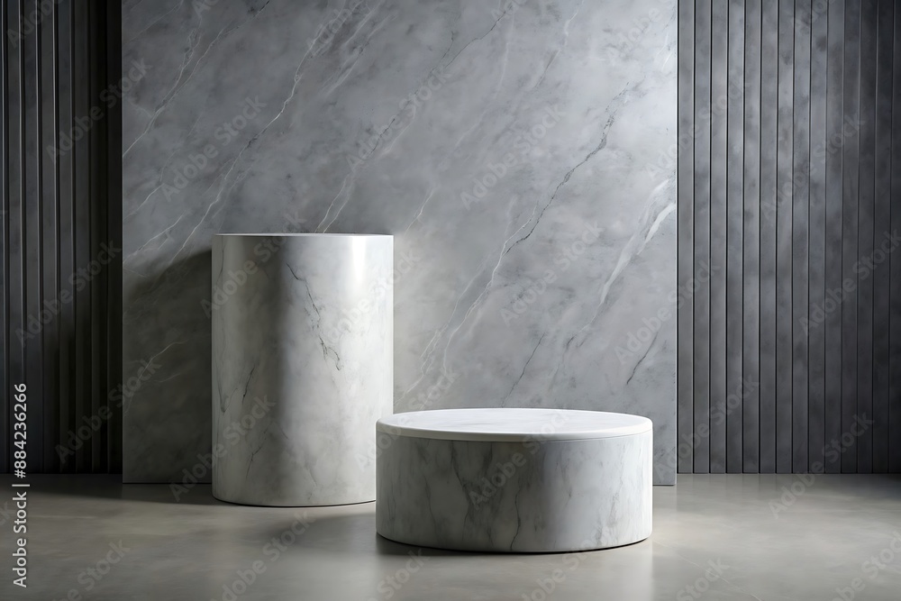 Fototapeta premium Minimalist Marble Pedestals.