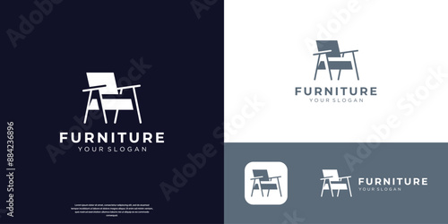 minimalist chair furniture logo design inspiration.