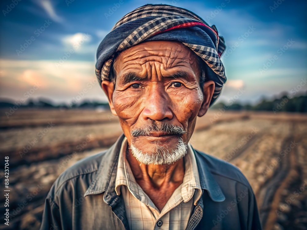 Obraz premium Portrait of a Vietnamese Farmer.