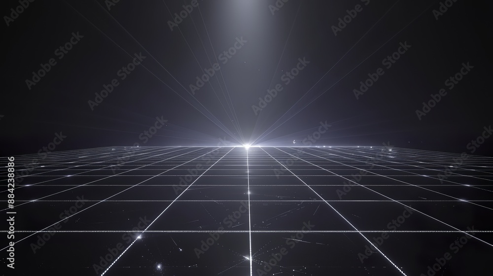 Futuristic Abstract Background with Light Rays and Shiny Glass Surface, Digital Environment Concept Futuristic Abstract Background with Light Rays and Shiny Glass Surface, Digital Environment Concept