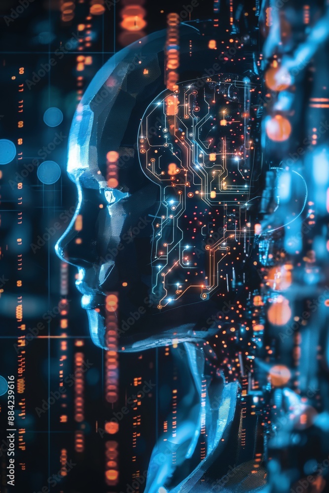 Fototapeta premium Digital mind ai and future of thought
