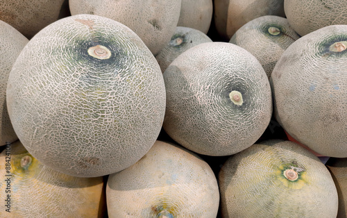Green melons or honeydew at the market