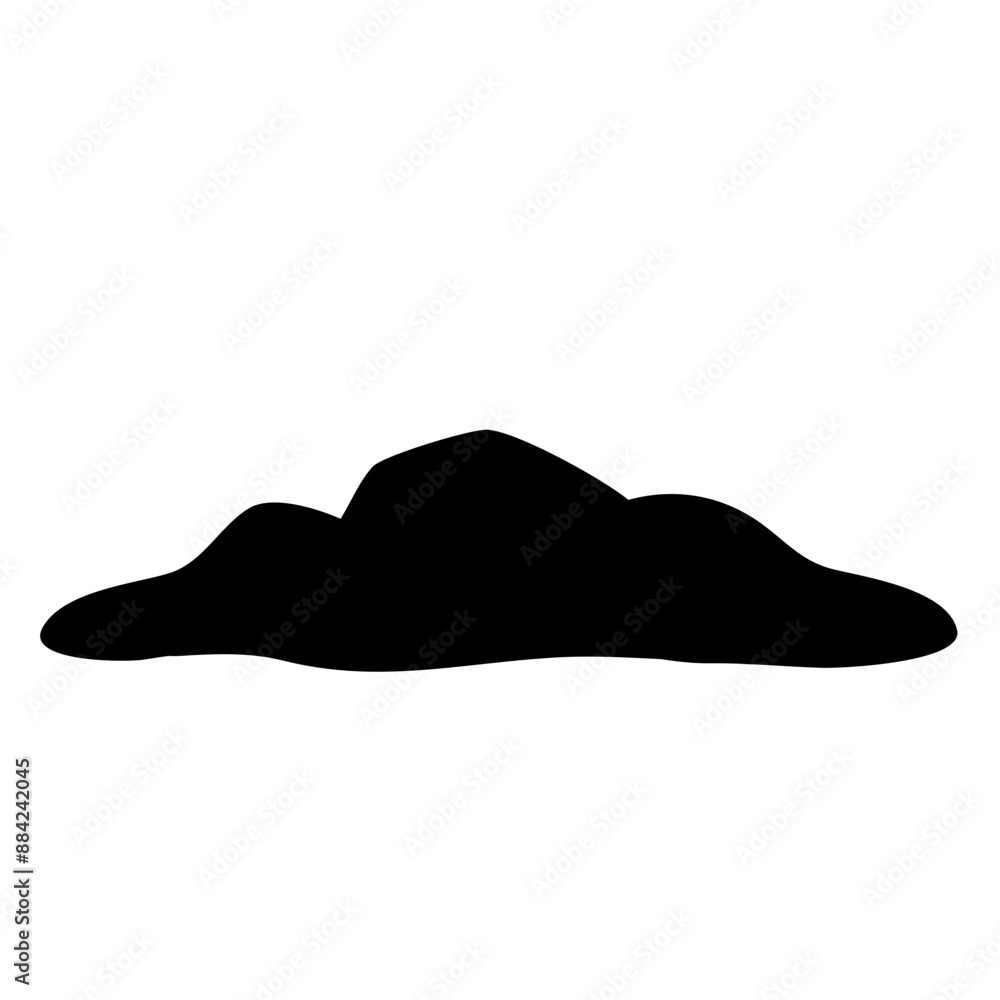 Black mounds of earth vector icon Black mounds of earth vector icon