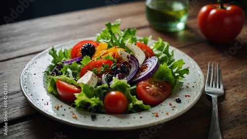 Colorful and appetizing salad plate