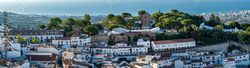 Charming white Spanish hill village overlooking the Costa del Sol, known for its white-washed buildings village in Mijas, Andalusia, Spain