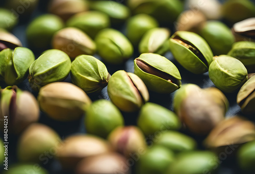 A bunch of pistachio seeds