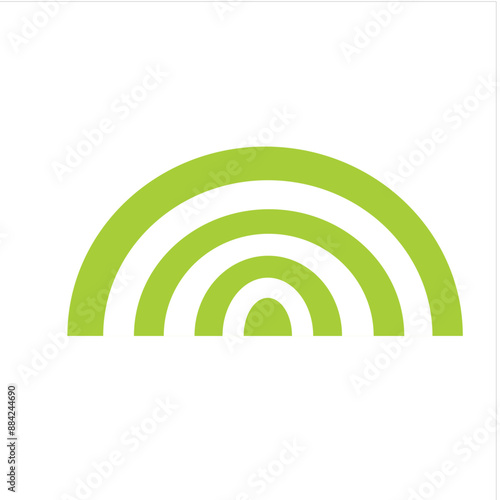 Green semi-circular curved logo design