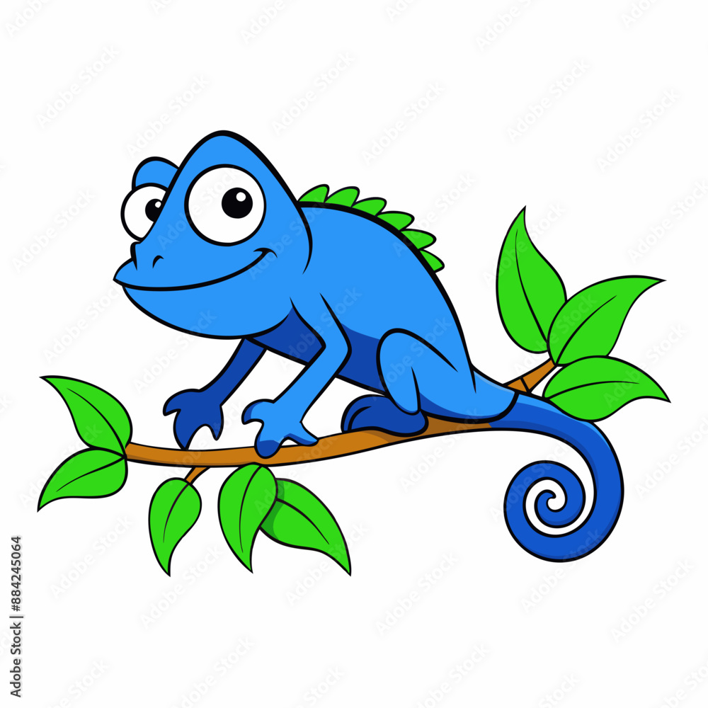 Fototapeta premium chameleon cartoon illustration