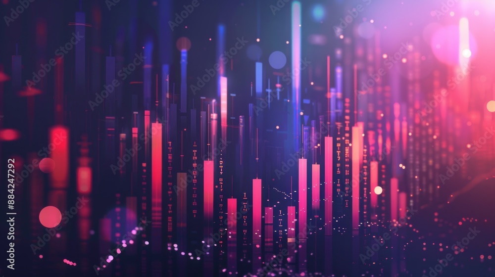 Abstract Digital Data Visualization with Bright Colors Abstract Digital Data Visualization with Bright Colors