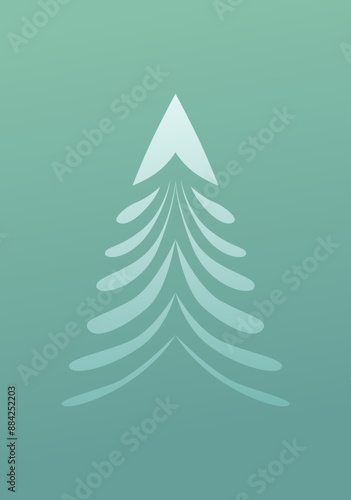 Weihnachtskarte mit modernem Tannenbaum