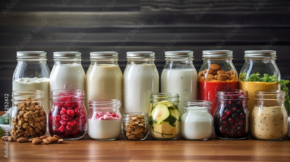 yogurt to various jars and dishes, try a variety of toppings and always include large container in shot, food, dessert, sweet, fresh, dairy, delicious, breakfast, fruit, organic yogurt to various jars and dishes, try a variety of toppings and always include large container in shot, food, dessert, sweet, fresh, dairy, delicious, breakfast, fruit, organic