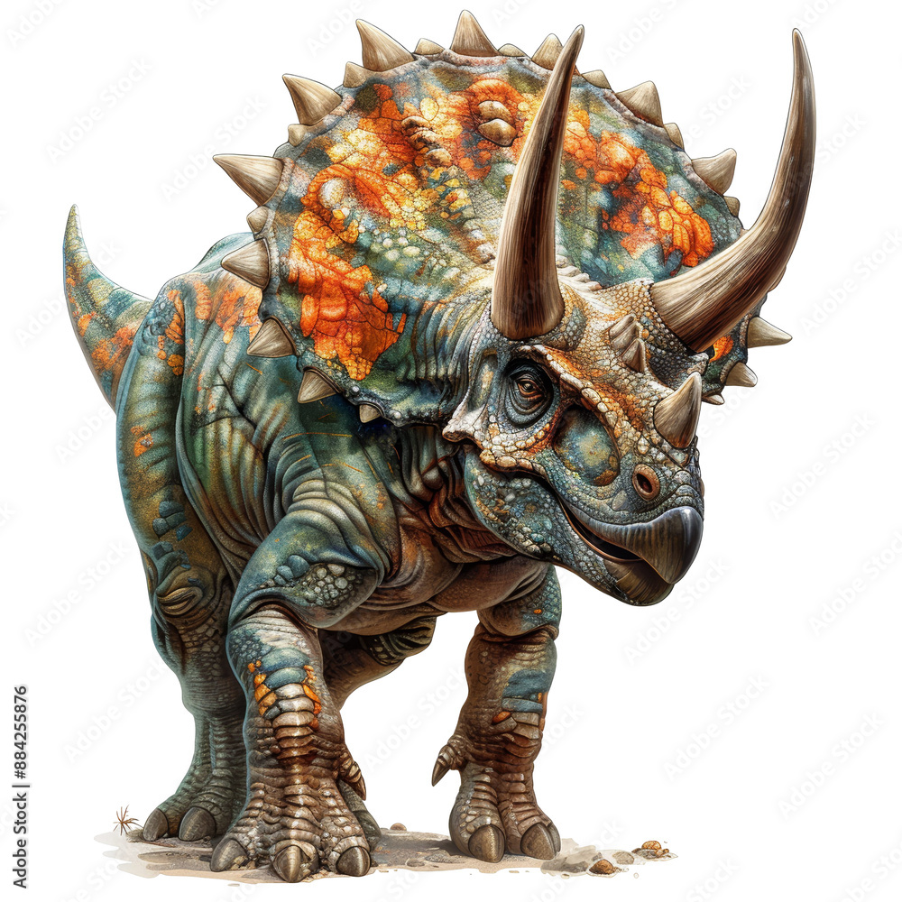 Fototapeta premium Triceratops Display Isolated on Transparent or White Background, PNG