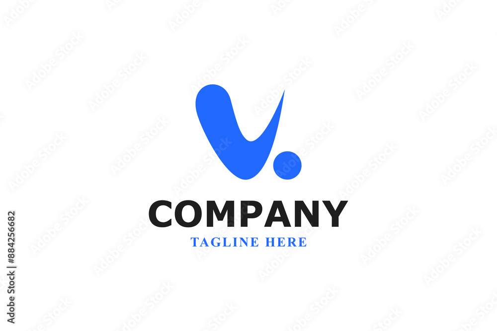 letter v water modern minimal logo letter v water modern minimal logo