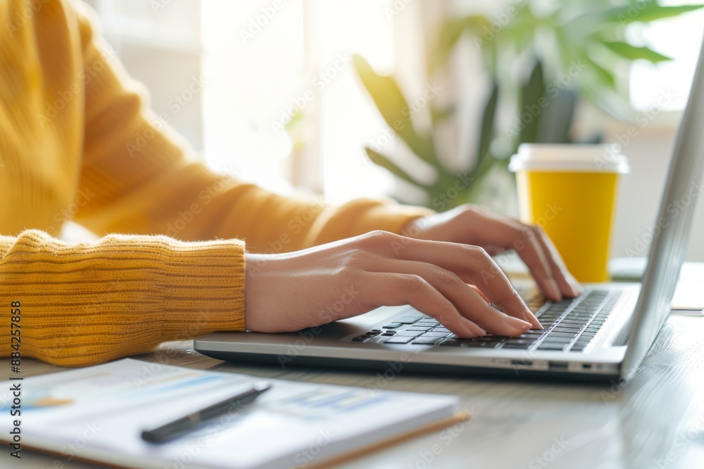 Close Up of a Woman Typing on a Laptop Close Up of a Woman Typing on a Laptop