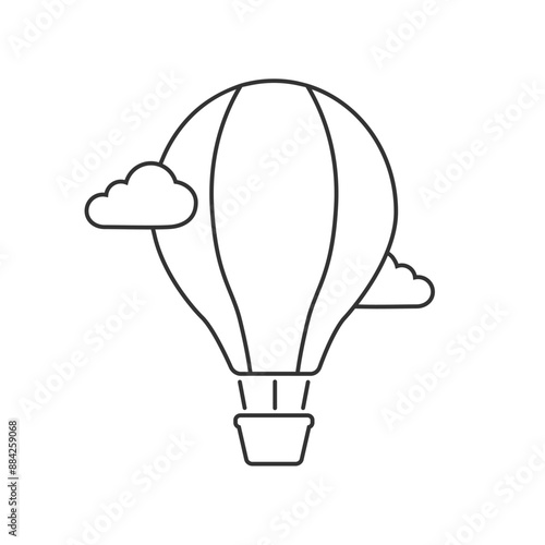 Hot air balloon glyph icon. Aerostat. Silhouette symbol. Negative space. Vector isolated illustration