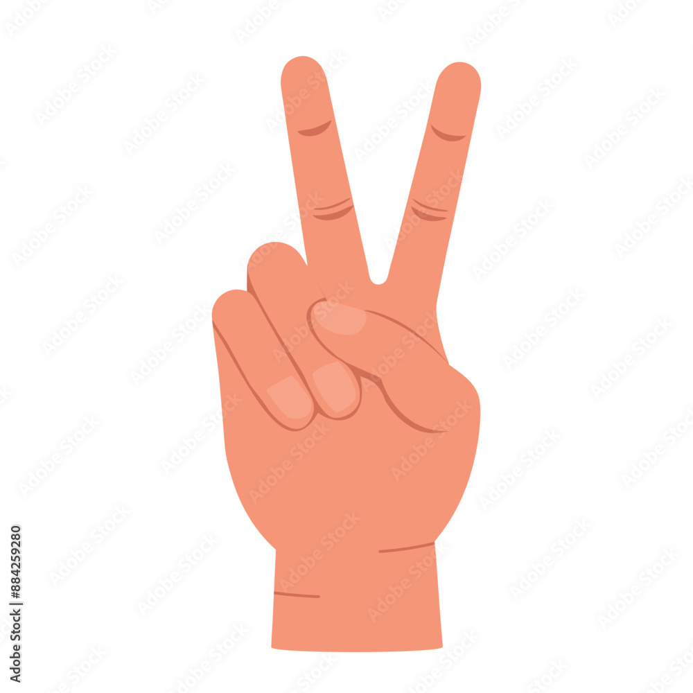 Victory hand sign. Vector illustration isolated on a white background. Victory hand sign. Vector illustration isolated on a white background.