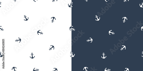 Anchor Seamless pattern. Vector of Anchors pattern can be used for wallpaper, fabric clothes, gift wrap paper ,web page background, surface textures. blue and white color for your choose.