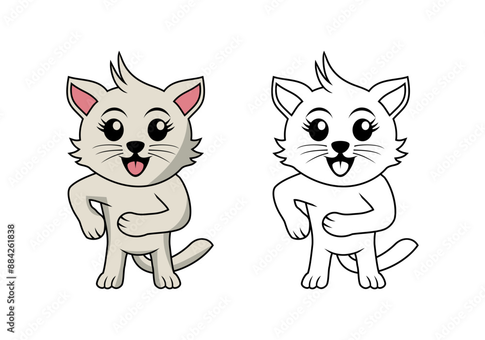 Cute Cat Cartoon Character Design Illustration vector eps format suitable for your design needs logo illustration animation etc Cute Cat Cartoon Character Design Illustration vector eps format suitable for your design needs logo illustration animation etc