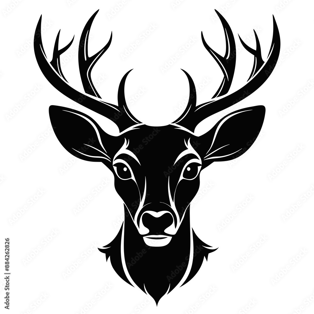 Naklejka premium deer head vector