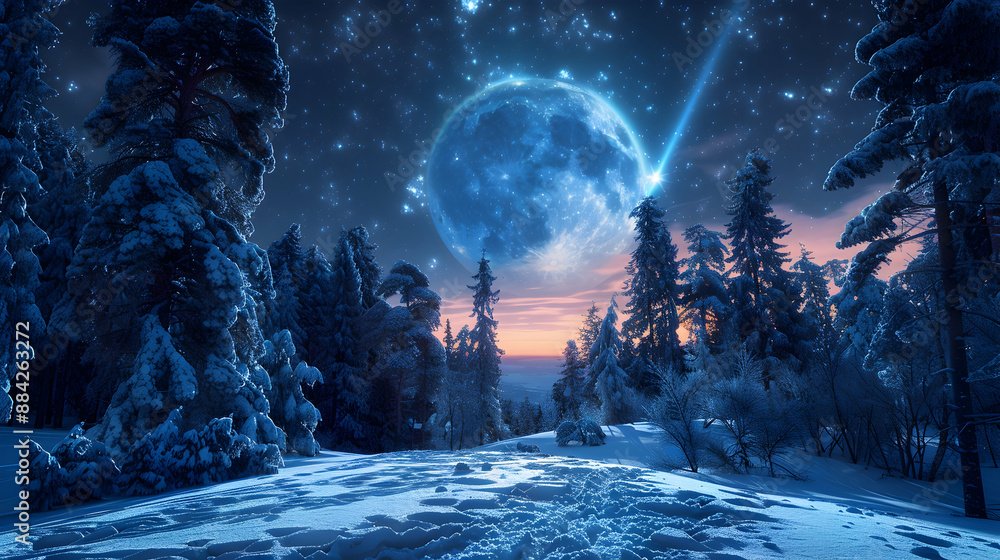Obraz premium A solar planet with a unique view of a pulsar, creating a mesmerizing and otherworldly night sky 