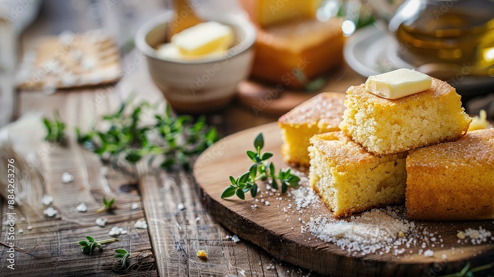 Delicious Cornbread with Butter Delicious Cornbread with Butter
