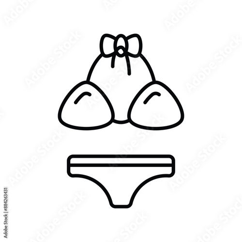 bikni line icon with white background vector stock illustration photo