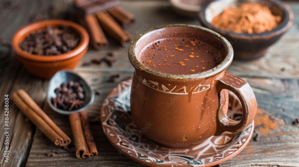 Warm Chocolate Drink With Cinnamon Sticks Warm Chocolate Drink With Cinnamon Sticks